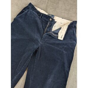 Polo Ralph Lauren Corduroy Pant Men 35x30 (34x29) Navy Straight Fit Cotton Chino